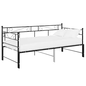 vidaXL lahtik&auml;iv diivanvoodiraam must metall 90 x 200 cm