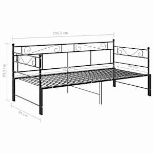 Rám vysouvací postele/pohovky černý kovový 90 x 200 cm - obrázek 12
