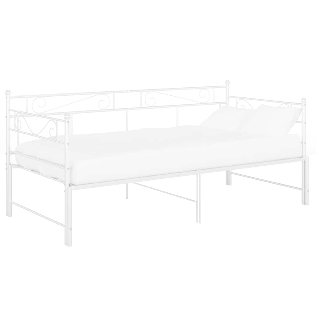 vidaXL Rám vysouvací postele/pohovky bílý kovový 90 x 200 cm