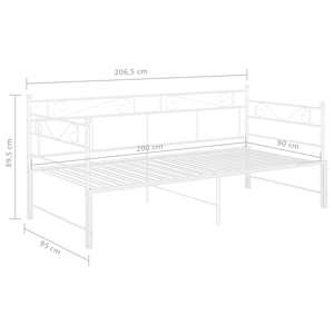 Rám vysouvací postele/pohovky bílý kovový 90 x 200 cm - obrázek 12