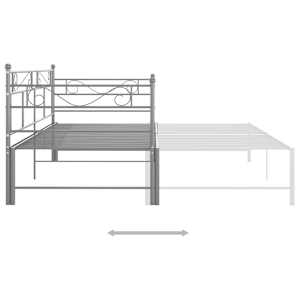 Rám vysouvací postele/pohovky šedý kovový 90 x 200 cm - obrázek 6