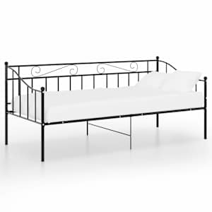 vidaXL diivanvoodi raam, must, metall, 90 x 200 cm