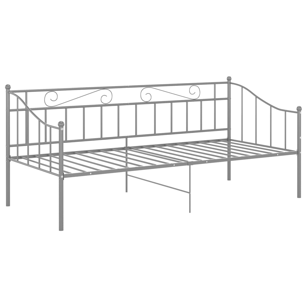 

vidaXL Slaapbankframe metaal grijs 90x200 cm