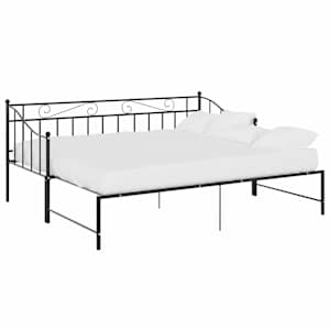 vidaXL lahtik&auml;iv diivanvoodiraam must metall 90 x 200 cm