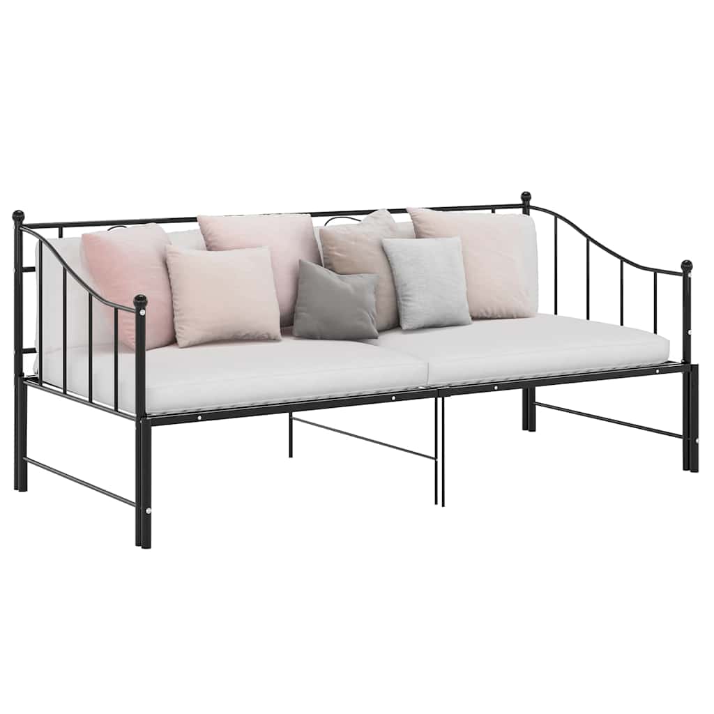 vidaXL Vuodesohvan runko musta metalli 90x200 cm