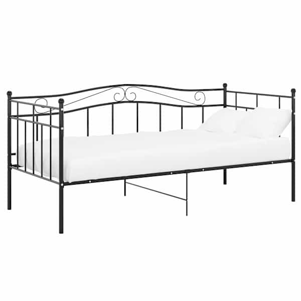 vidaXL diivanvoodi raam, must, metall, 90 x 200 cm