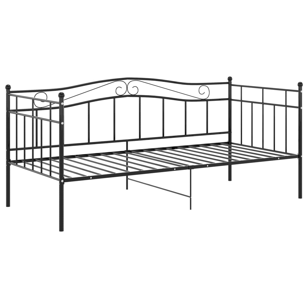 vidaXL fekete fém kanapéágykeret 90 x 200 cm
