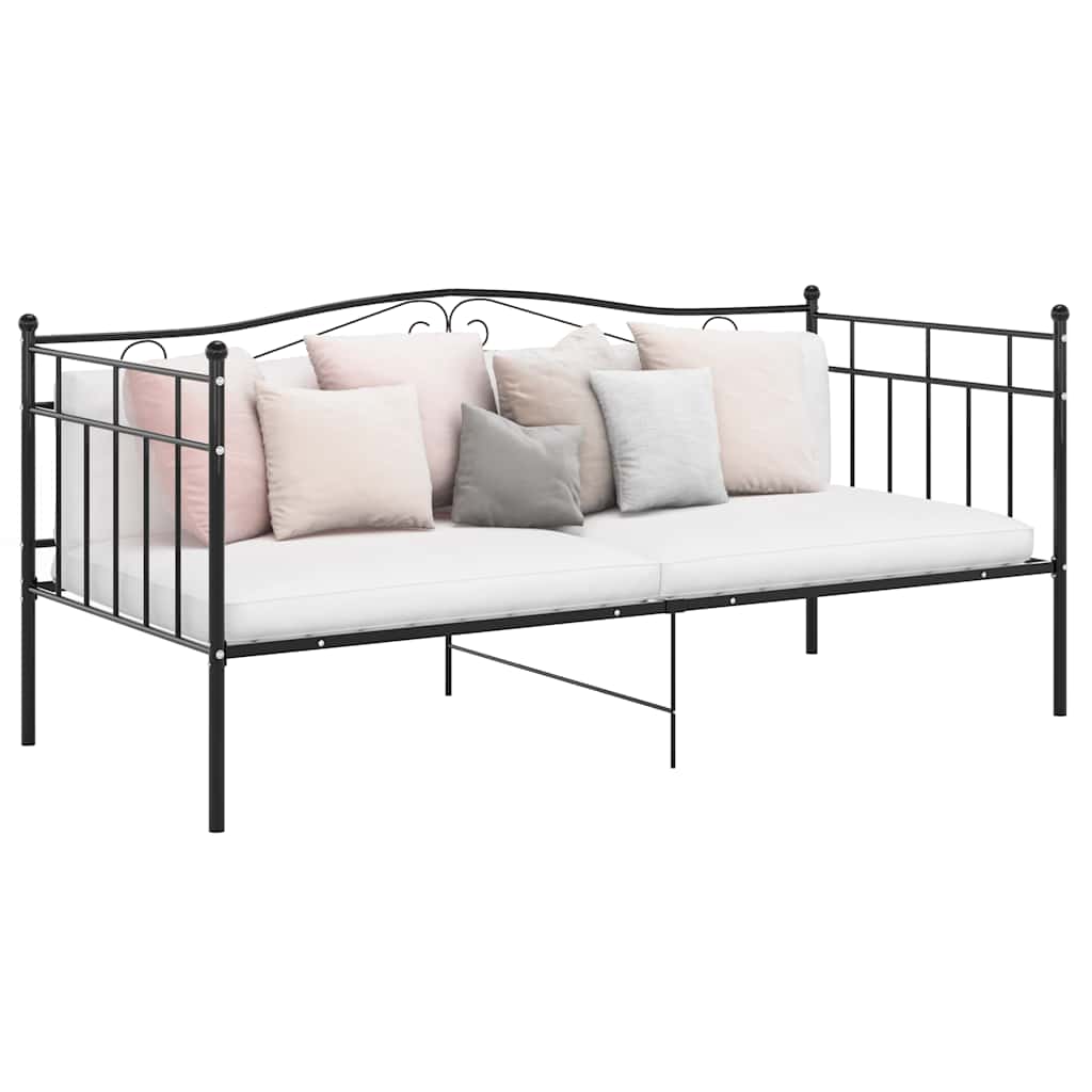 vidaXL Schlafsofa Bettgestell Schwarz Metall 90x200 cm