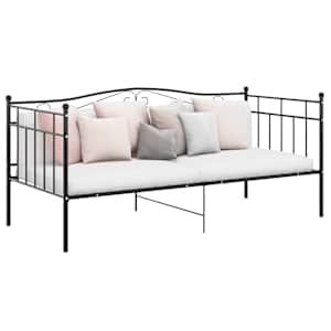 Posteljni okvir črn kovinski 90x200 cm