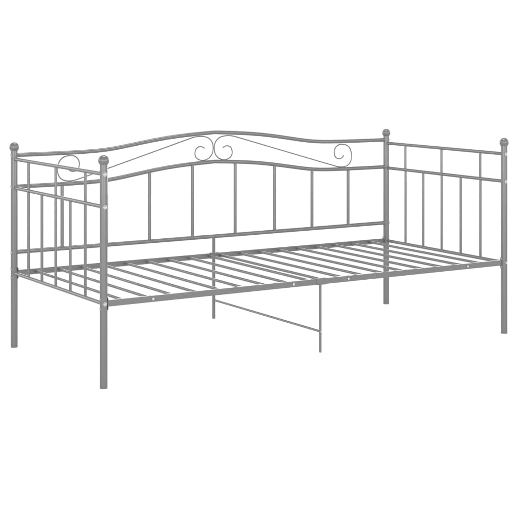 vidaXL Slaapbank metaal grijs 90x200 cm afbeelding