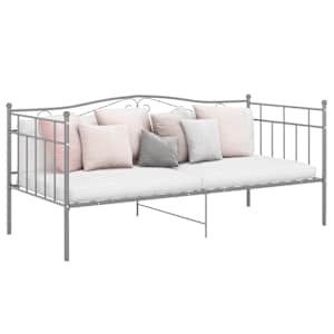 Posteljni okvir siv kovinski 90x200 cm