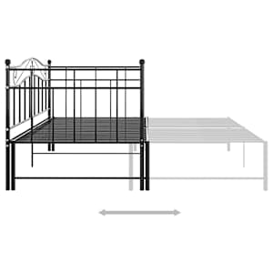Rám vysouvací postele/pohovky černý kovový 90 x 200 cm - obrázek 5