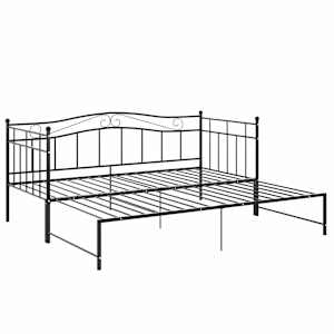 vidaXL Pull-out Sofa Bed Frame without Mattress Black Metal 90x200 cm