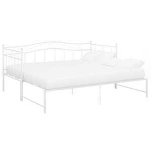vidaXL lahtik&auml;iv diivanvoodiraam valge metall 90 x 200 cm