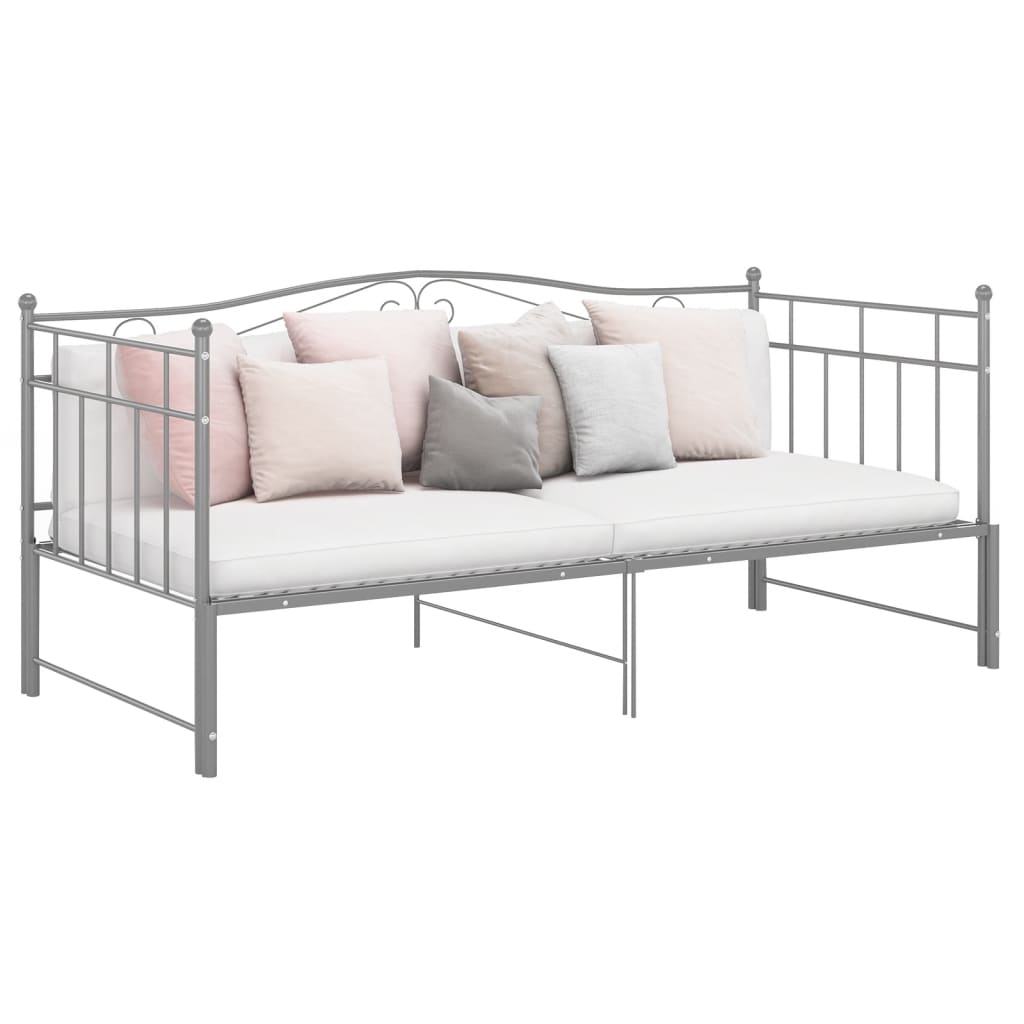 vidaXL Cadru pat canapea extensibilă, gri, 90x200 cm, metal