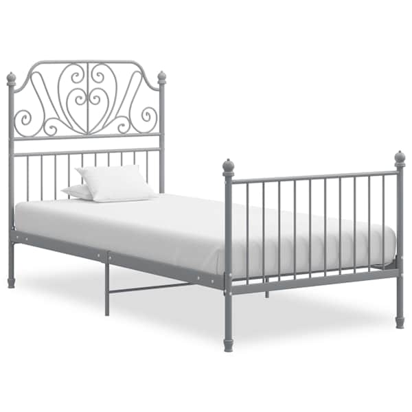 vidaXL voodiraam hall metallist 90 x 200 cm