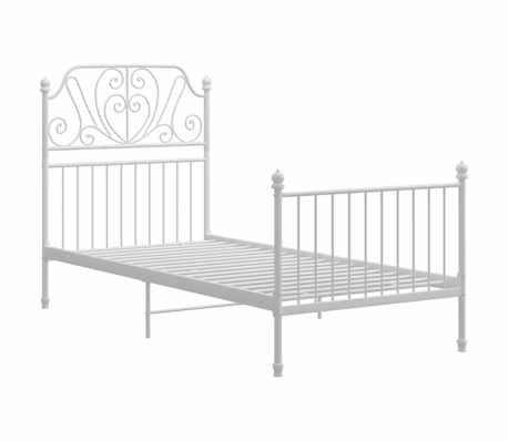 vidaXL Sengeramme hvit metall 100x200 cm