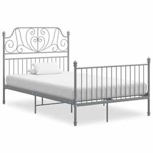 Posteljni okvir siv kovinski 120x200 cm