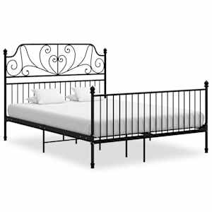 Posteljni okvir črn kovinski 160x200 cm