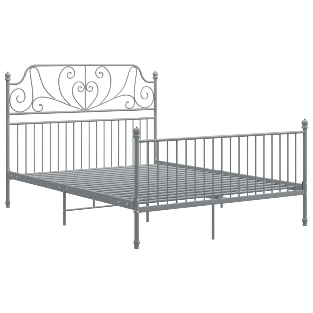 vidaXL Bedframe metaal grijs 160x200 cm