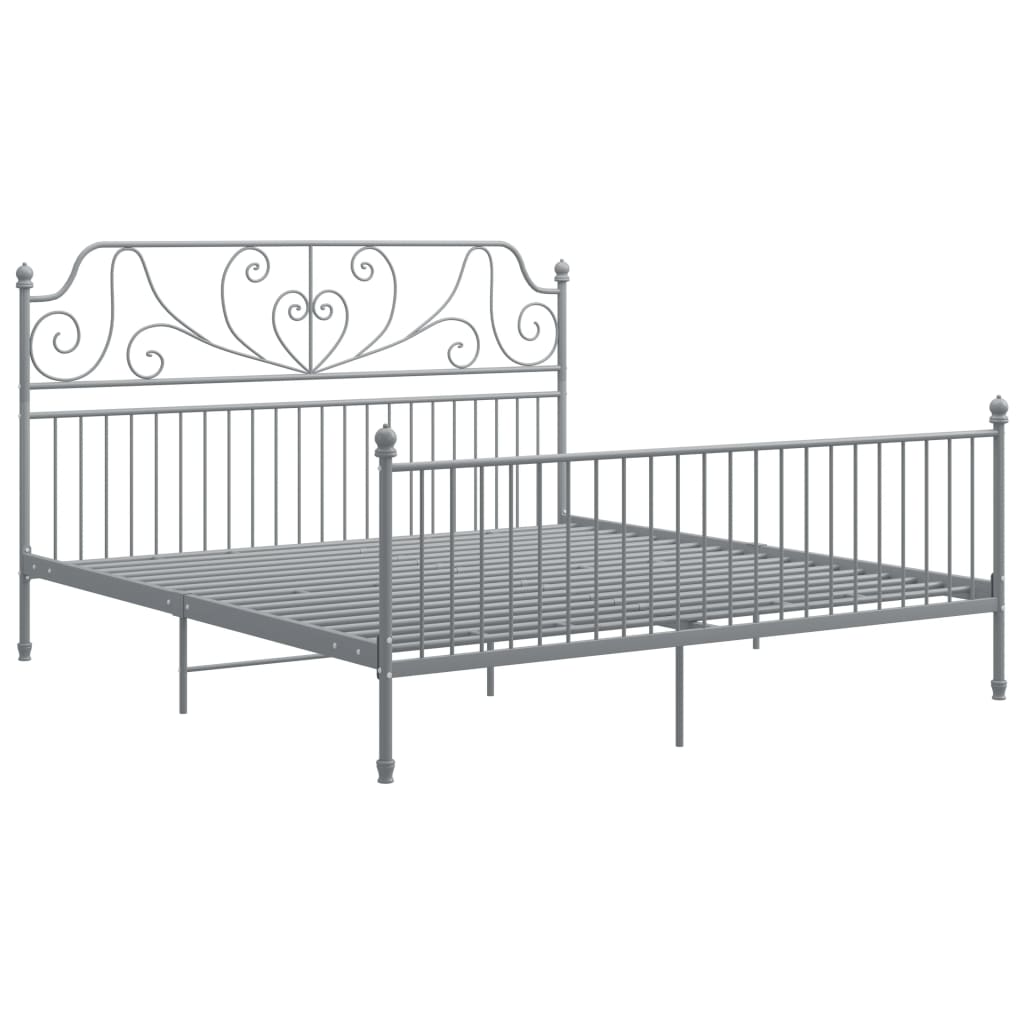 vidaXL Bedframe metaal grijs 180x200 cm afbeelding