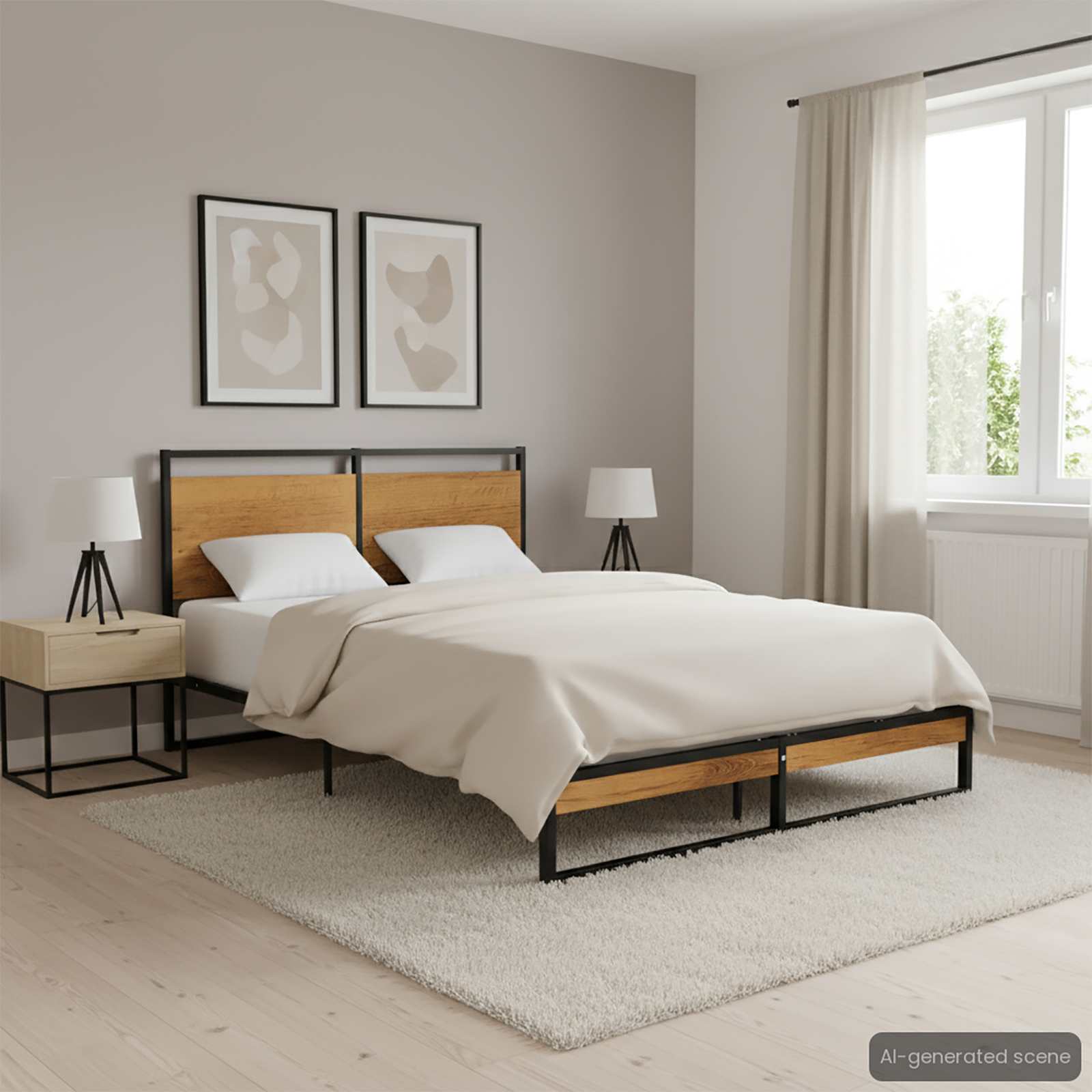 vidaXL Sengeramme metall 120x200 cm