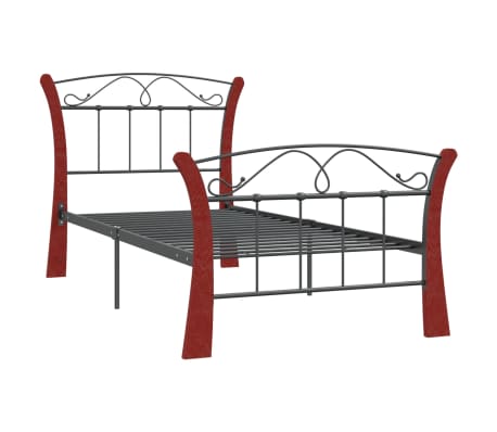 vidaXL sengeramme 90x200 cm metal sort