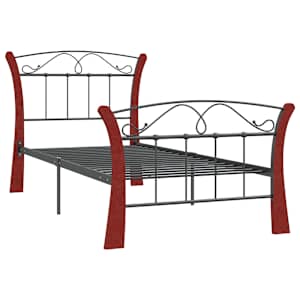 vidaXL sengeramme 90x200 cm metal sort
