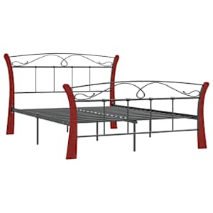 vidaXL Cadre de lit sans matelas noir m&eacute;tal 120x200 cm