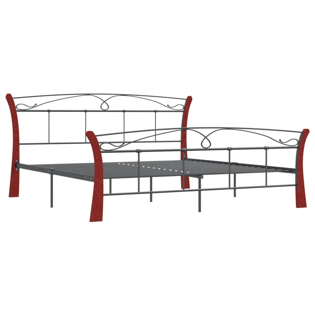 vidaXL Bed Frame Black Metal 180x200 cm Super King