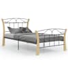vidaXL voodiraam, must, metall, 100 x 200 cm