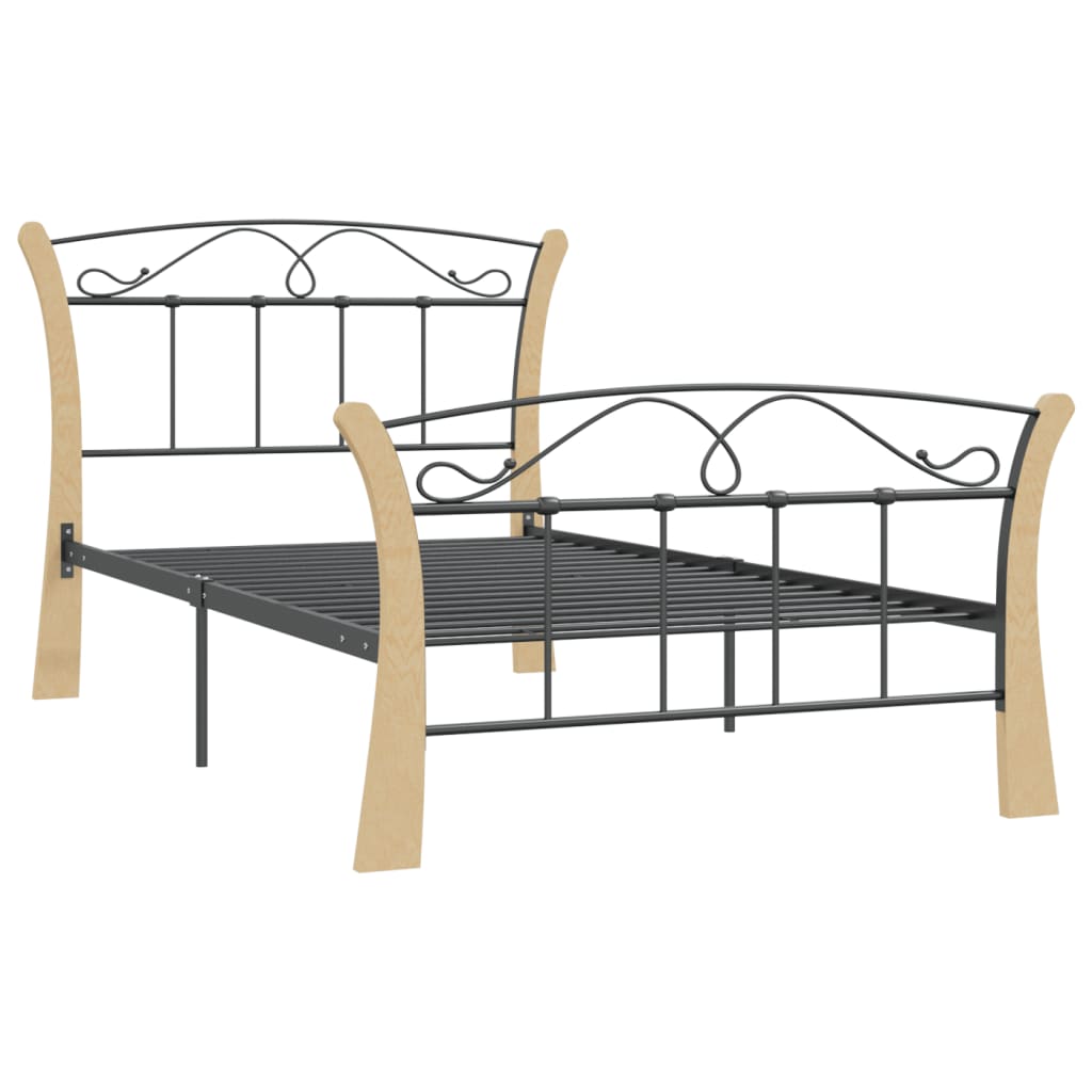 vidaXL Bedframe metaal zwart 100x200 cm afbeelding