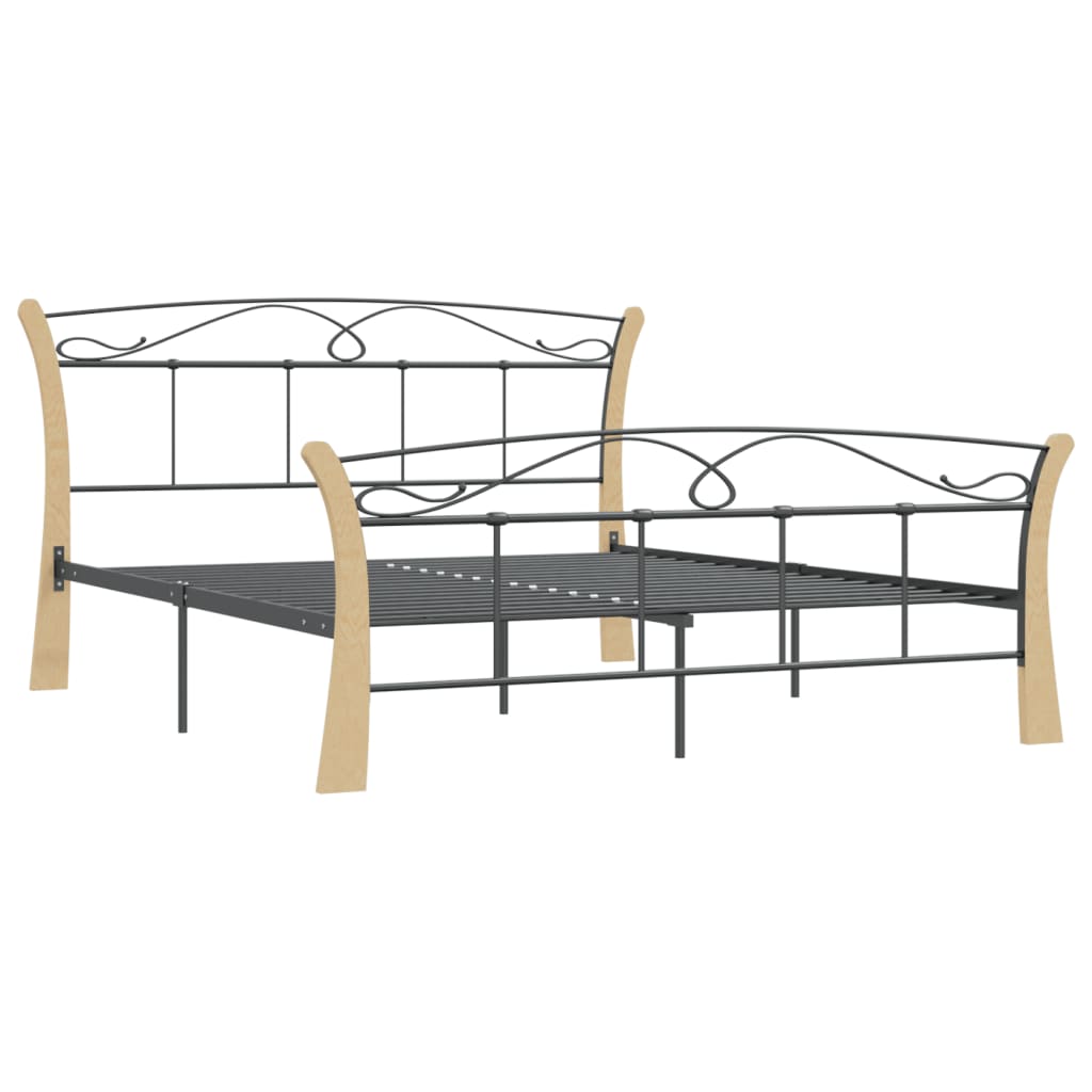 

vidaXL Bedframe metaal zwart 140x200 cm