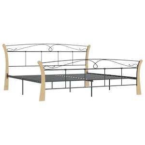 vidaXL Estructura de cama sin colch&oacute;n metal negro 200x200 cm