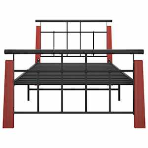 Rám postele kov a masivní dubové dřevo 100 x 200 cm - obrázek 3