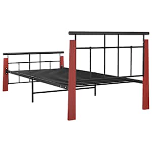 Rám postele kov a masivní dubové dřevo 100 x 200 cm - obrázek 5