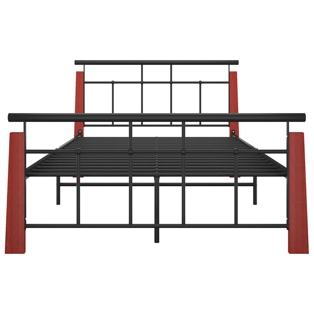 Thumbnail - vidaXL Bettgestell Metall und Massivholz Eiche 120x200 cm