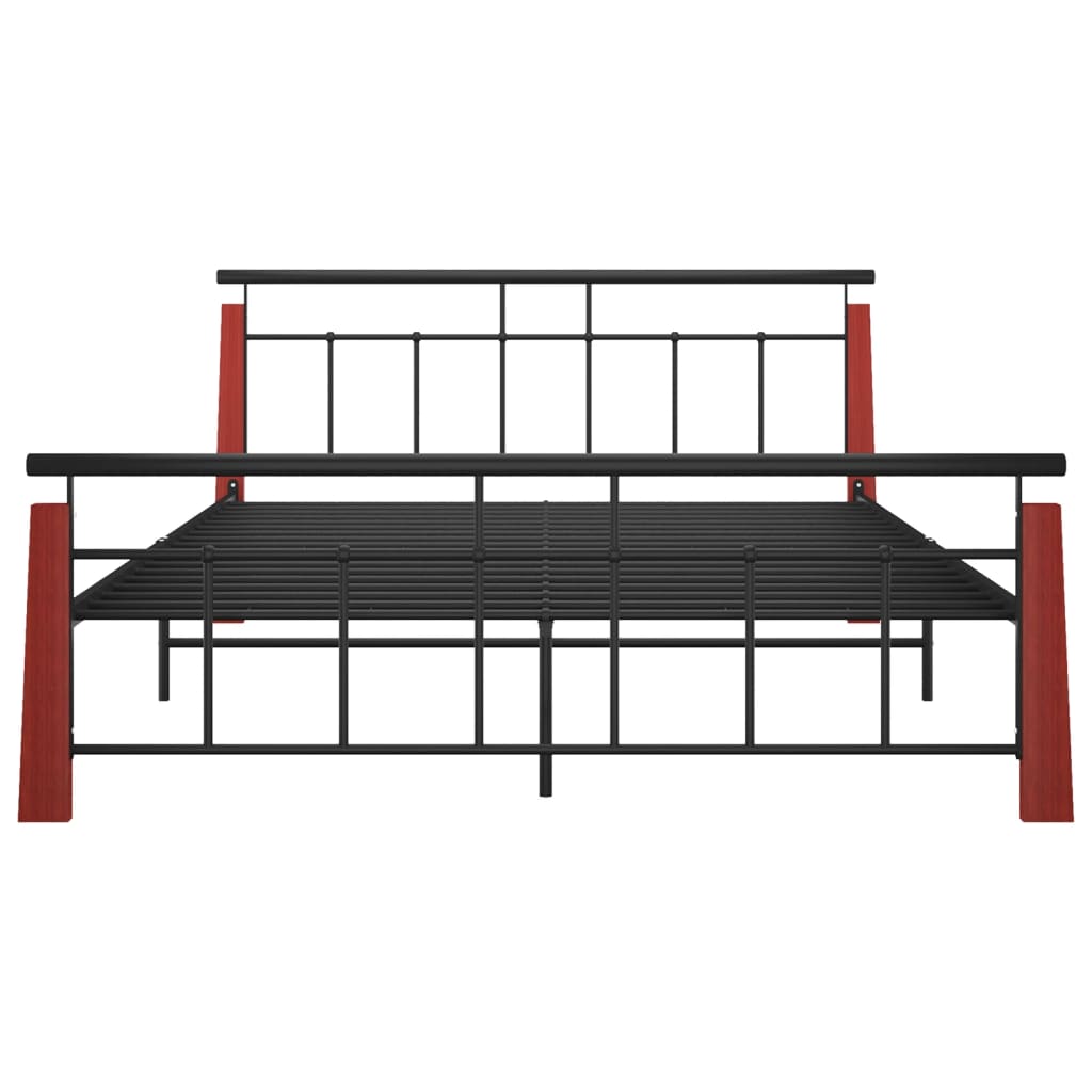 Bettgestell Metall Und Massivholz Eiche 160 200 Cm Moka3 ch Online Kaufen Einfach 