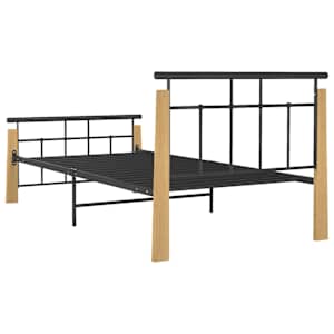 Rám postele kov a masivní dubové dřevo 100 x 200 cm - obrázek 5