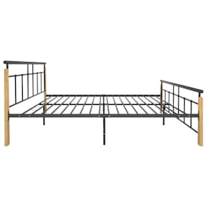 Rám postele kov a masivní dubové dřevo 200 x 200 cm - obrázek 4