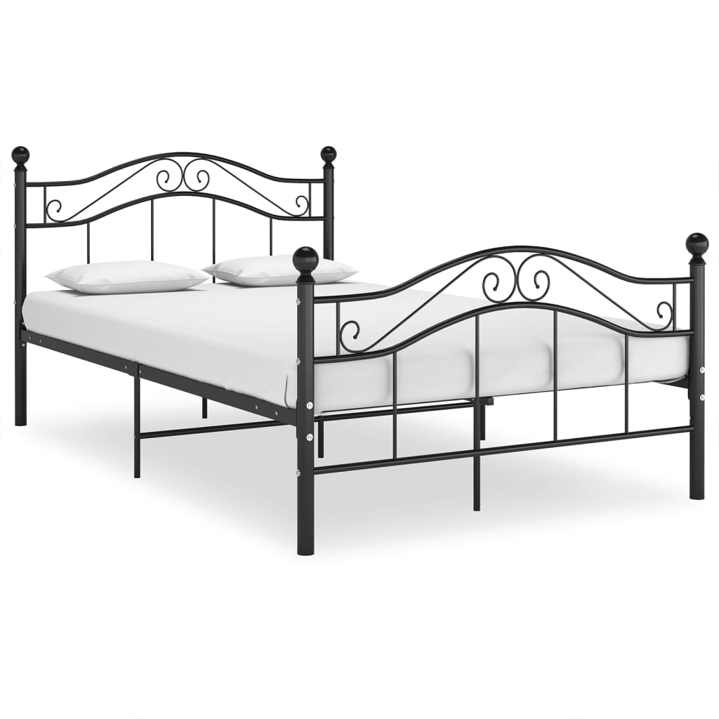vidaXL Cadru de pat, negru, 120×200 cm, metal