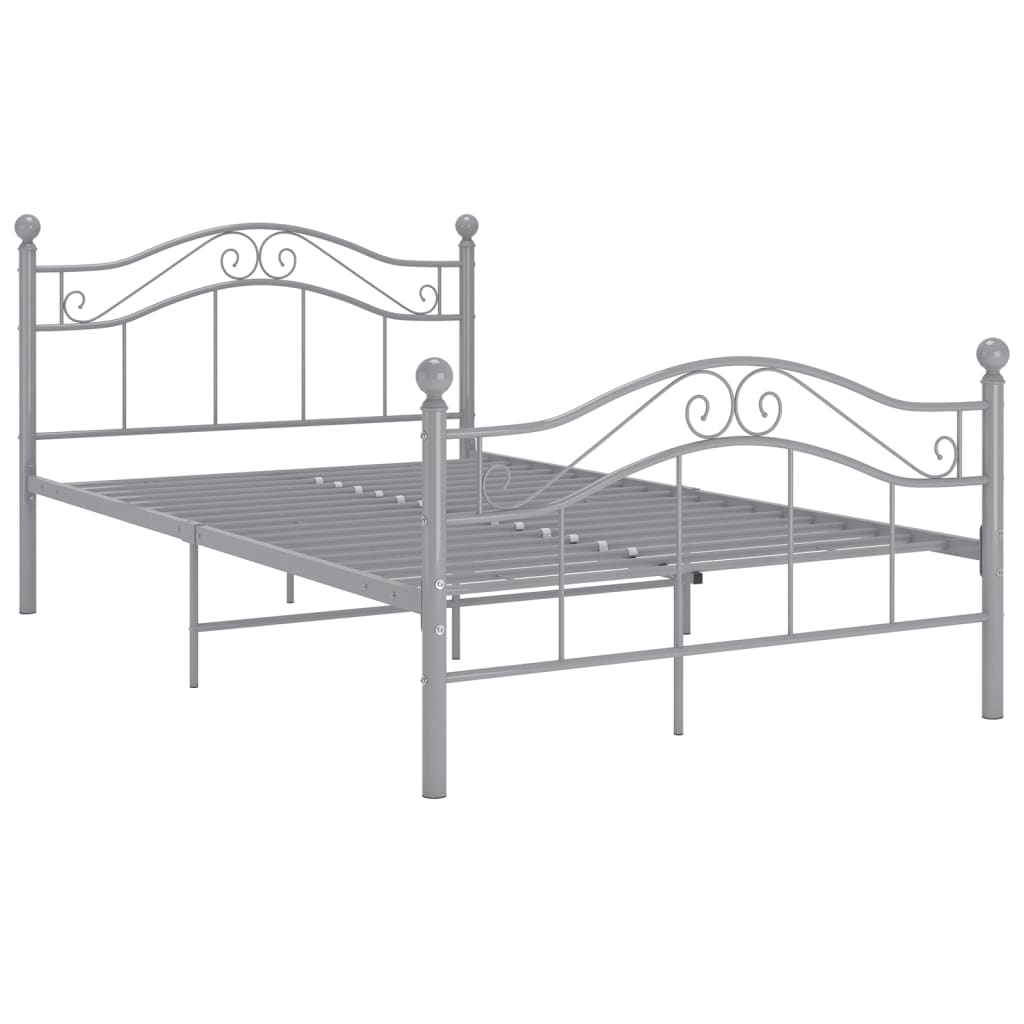Thumbnail - vidaXL Bett Grau Metall 120x200 cm