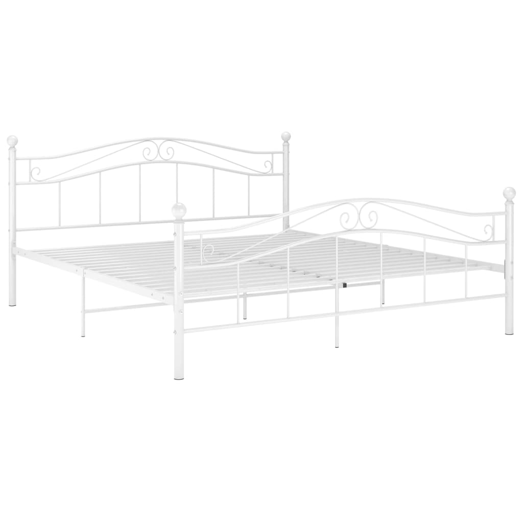 vidaXL Bedframe metaal wit 140x200 cm afbeelding