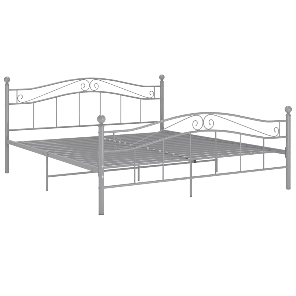 vidaXL Bedframe zonder matras metaal grijs 140x200 cm afbeelding