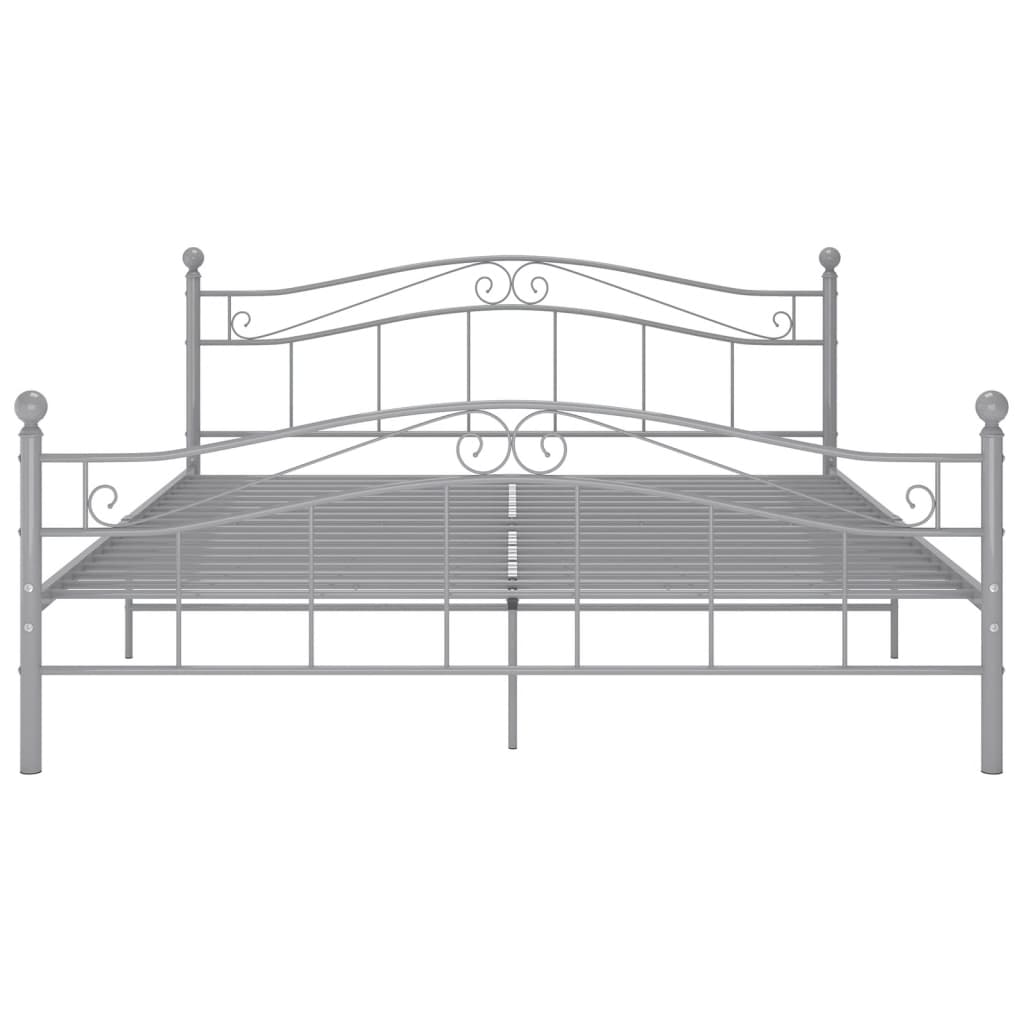 Thumbnail - vidaXL Bett Grau Metall 140x200 cm