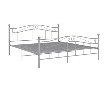 vidaXL Posteljni okvir brez vzmetnice siv kovinski 140x200 cm