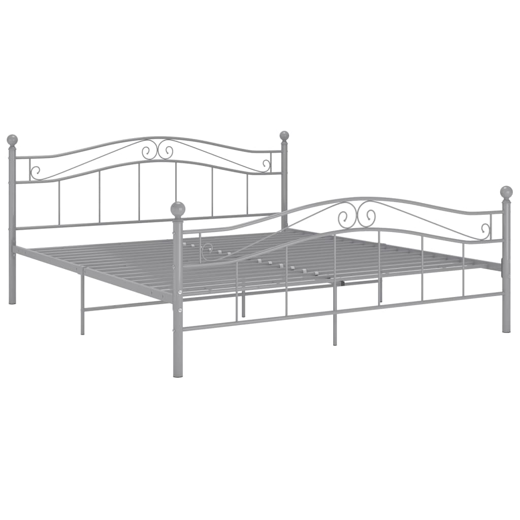 vidaXL Bedframe metaal grijs 160x200 cm afbeelding