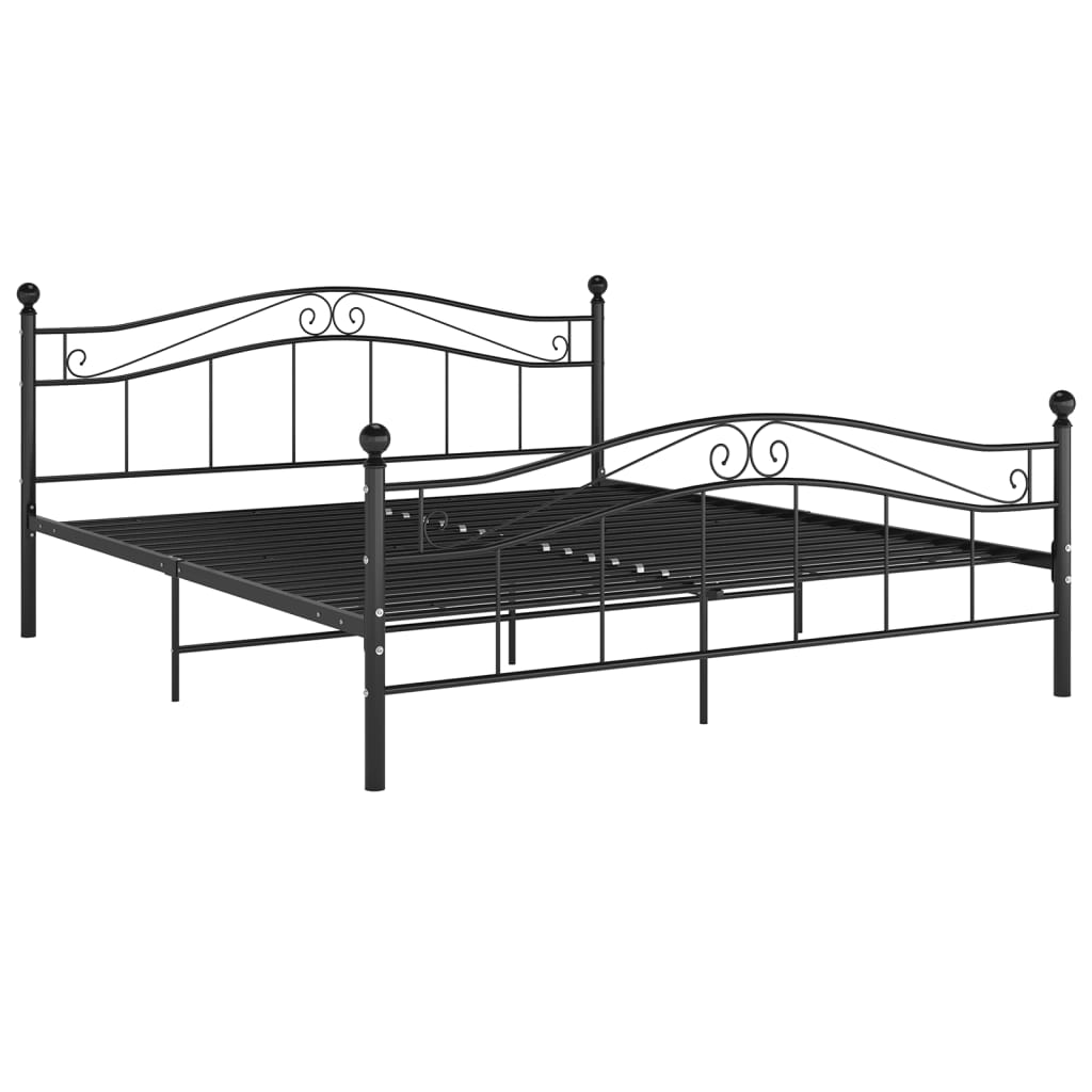 vidaXL Рамка за легло, черна, метал, 180x200 cм