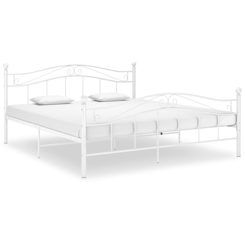 vidaXL Cadru de pat, alb, 180×200 cm, metal