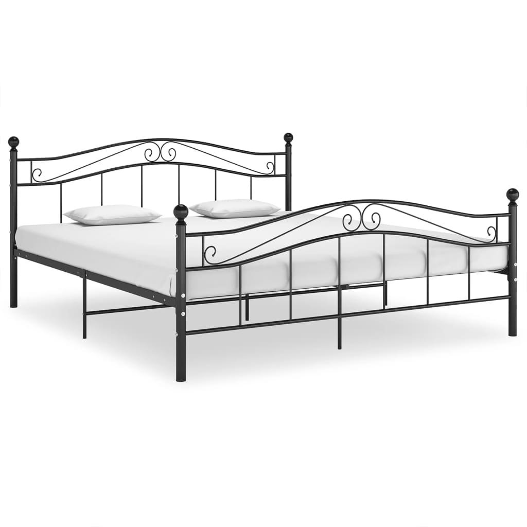 vidaXL Cadru de pat, negru, 200×200 cm, metal